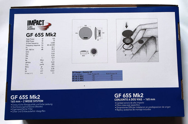 IMPACT GF 65 S MK2 HIGH END 2 Wege 165 mm Lautsprecher-System